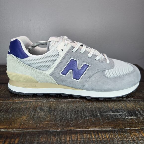 New Balance 574 Mens Size 12 D Running Shoes U574SPB Gray Blue White - Picture 5 of 11